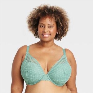 Women's Lace Plunge Push-Up Bra - Auden™ Tidal Flow Green 𝟒𝟔𝐂
